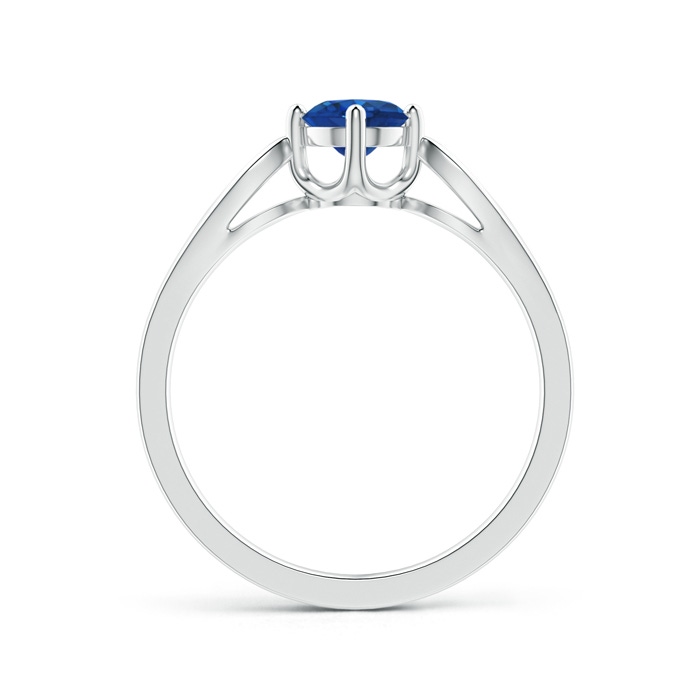 5mm AAA Vintage Style Round Blue Sapphire Solitaire Ring in P950 Platinum Product Image