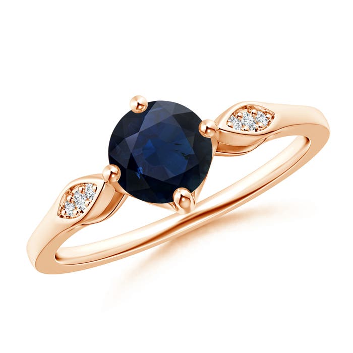 A - Blue Sapphire / 1.04 CT / 14 KT Rose Gold