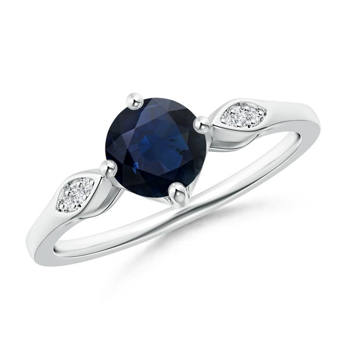 A - Blue Sapphire / 1.04 CT / 14 KT White Gold