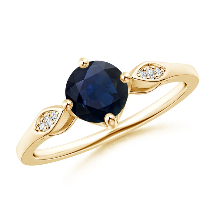 A - Blue Sapphire / 1.04 CT / 14 KT Yellow Gold