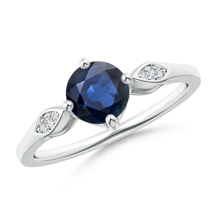 AA - Blue Sapphire / 1.04 CT / 14 KT White Gold