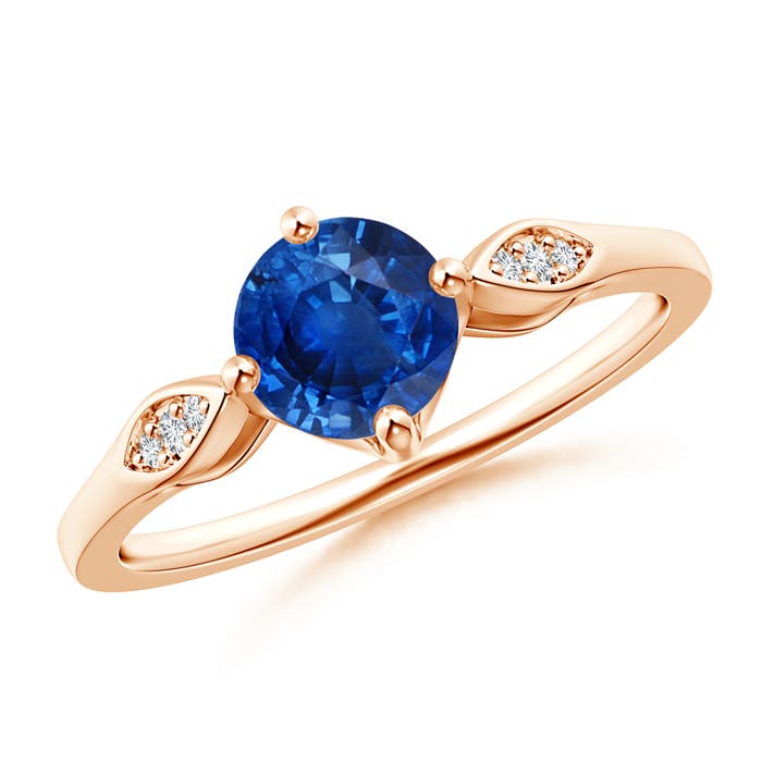 AAA - Blue Sapphire / 1.04 CT / 14 KT Rose Gold