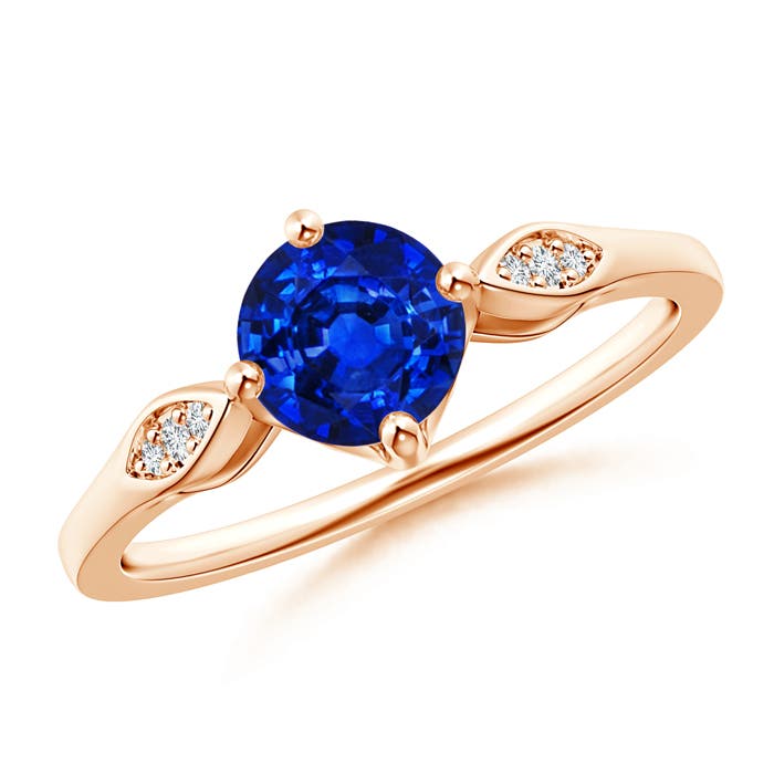 AAAA - Blue Sapphire / 1.04 CT / 14 KT Rose Gold