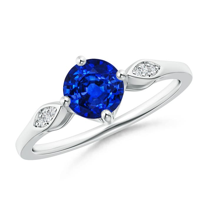 AAAA - Blue Sapphire / 1.04 CT / 14 KT White Gold