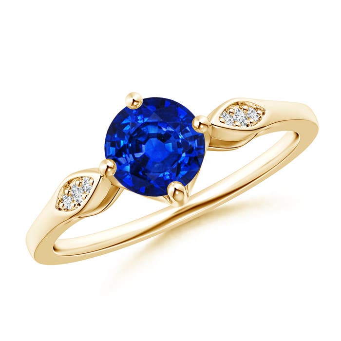 AAAA - Blue Sapphire / 1.04 CT / 14 KT Yellow Gold