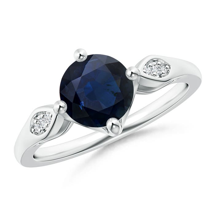 A - Blue Sapphire / 1.64 CT / 14 KT White Gold