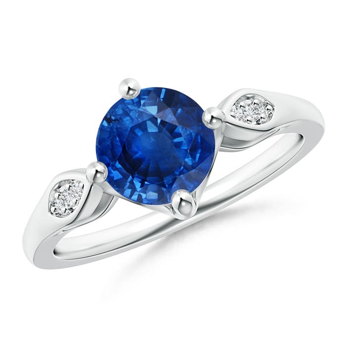 AAA - Blue Sapphire / 1.64 CT / 14 KT White Gold