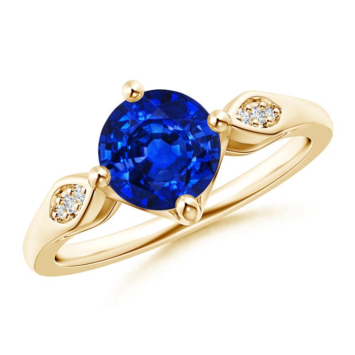 AAAA - Blue Sapphire / 1.64 CT / 14 KT Yellow Gold