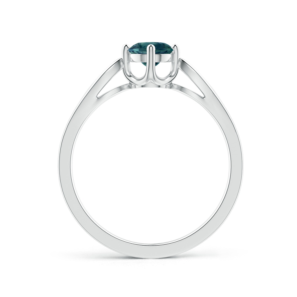 5mm AAA Vintage Style Round Teal Montana Sapphire Solitaire Ring in White Gold - side 199