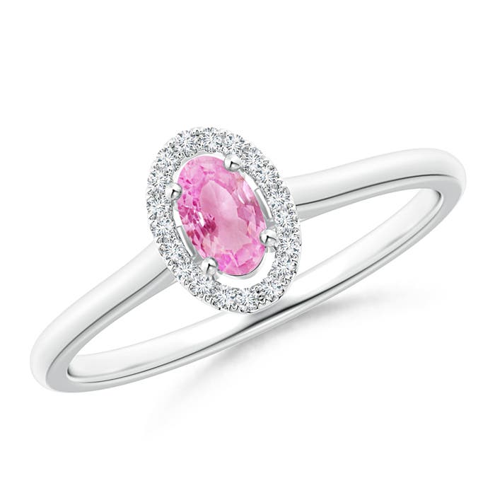 A - Pink Sapphire / 0.36 CT / 14 KT White Gold