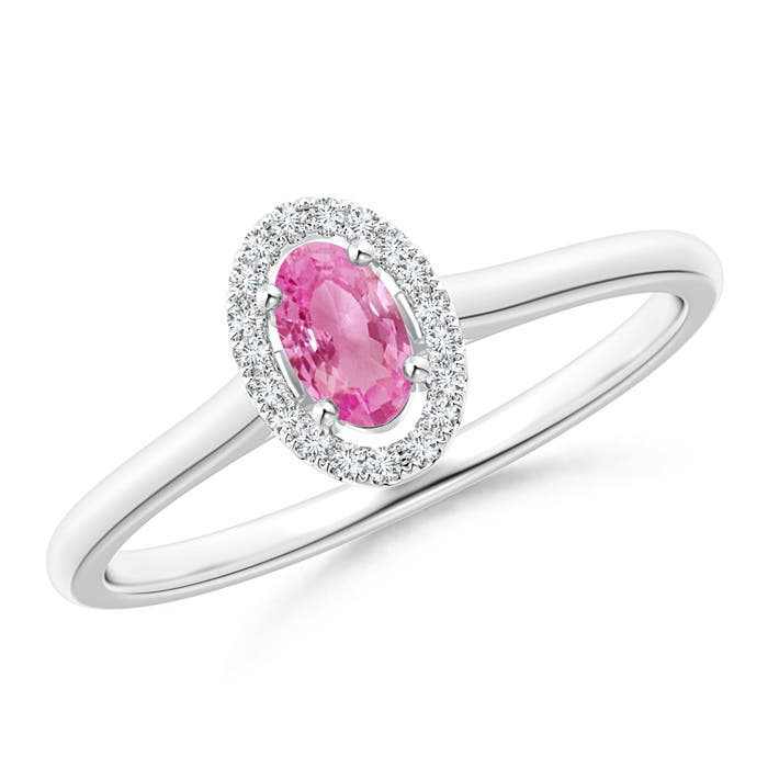 AA - Pink Sapphire / 0.36 CT / 14 KT White Gold