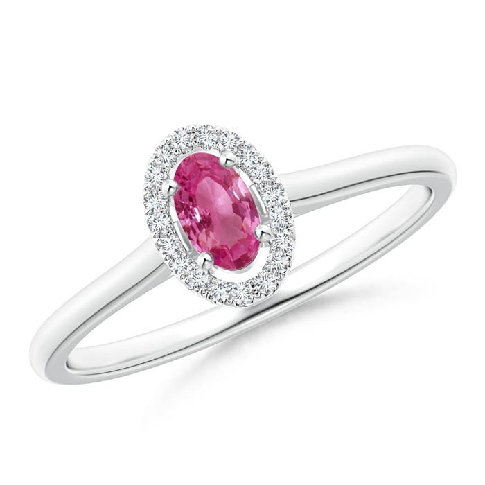 AAAA - Pink Sapphire / 0.36 CT / 14 KT White Gold