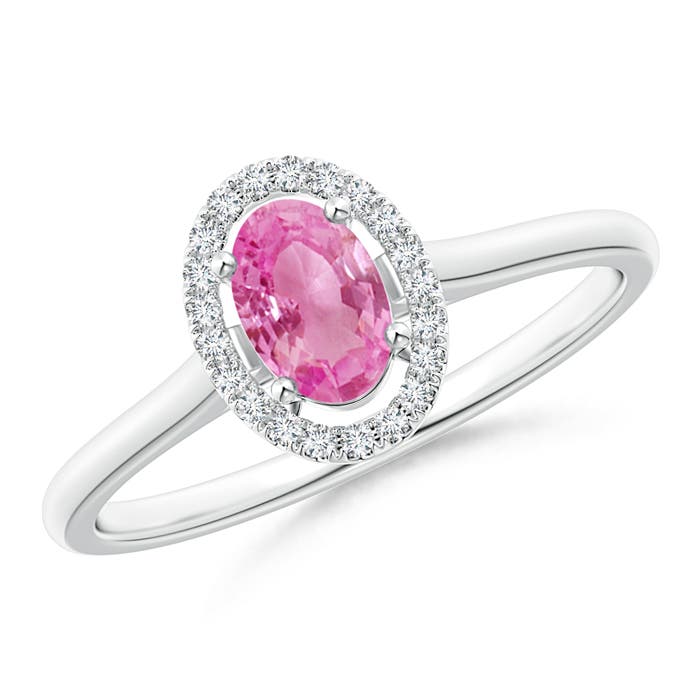 AA - Pink Sapphire / 0.66 CT / 14 KT White Gold