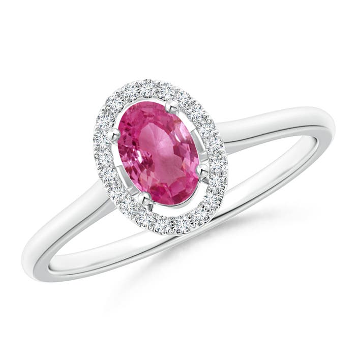 AAAA - Pink Sapphire / 0.66 CT / 14 KT White Gold