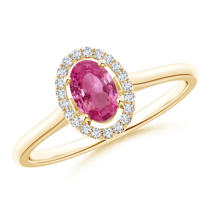 AAAA - Pink Sapphire / 0.66 CT / 14 KT Yellow Gold