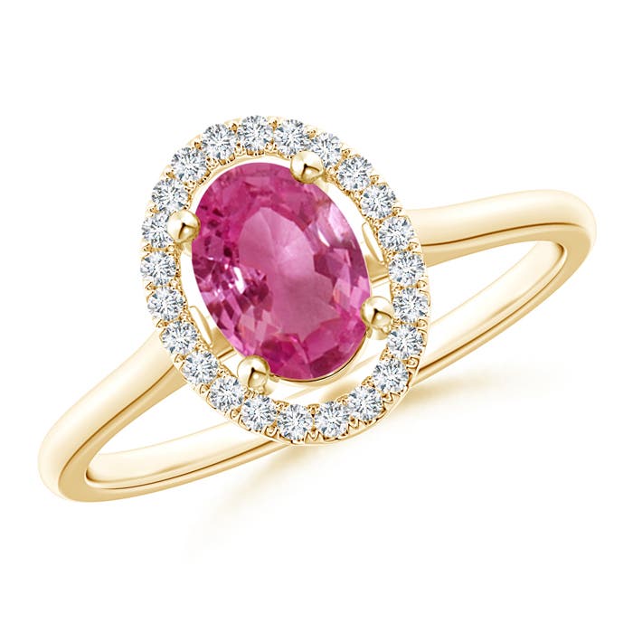 AAAA - Pink Sapphire / 0.99 CT / 14 KT Yellow Gold