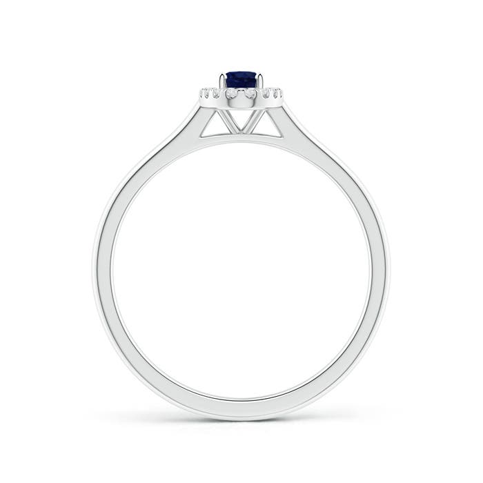 A - Blue Sapphire / 0.36 CT / 14 KT White Gold