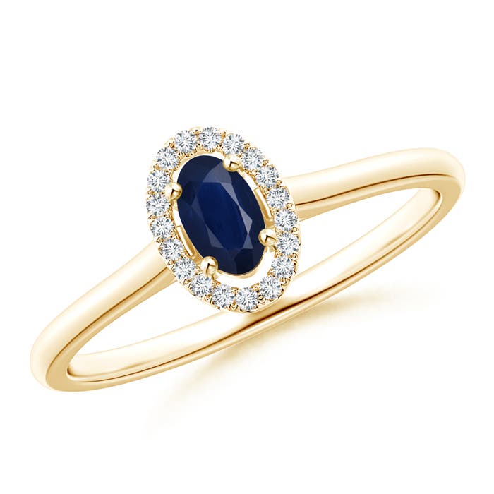 A - Blue Sapphire / 0.36 CT / 14 KT Yellow Gold