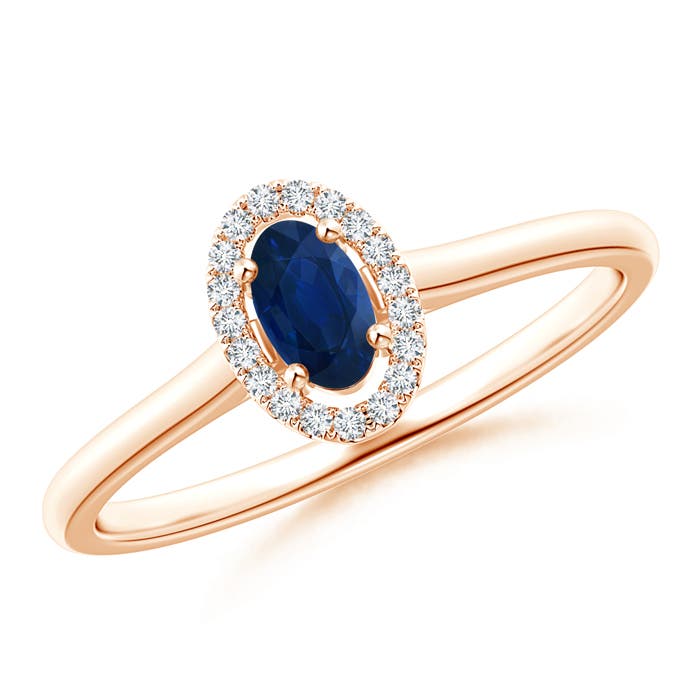 AA - Blue Sapphire / 0.36 CT / 14 KT Rose Gold