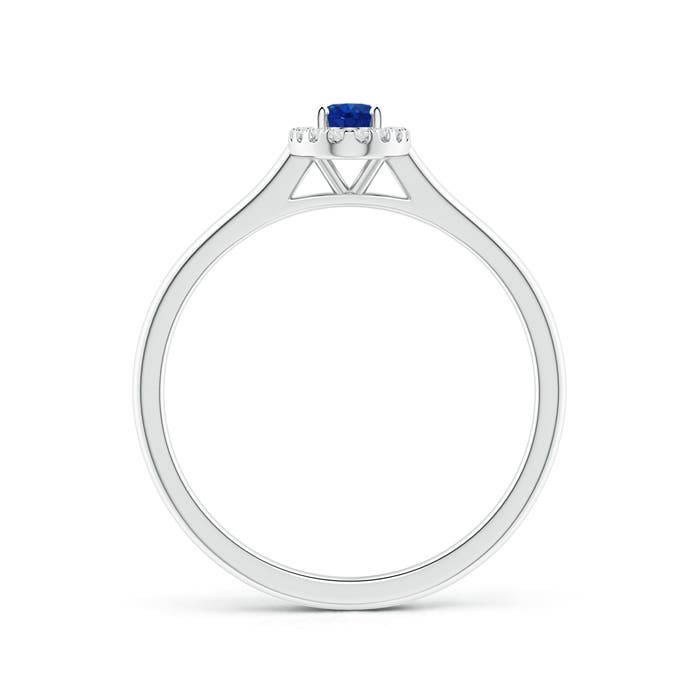 AAA - Blue Sapphire / 0.36 CT / 14 KT White Gold