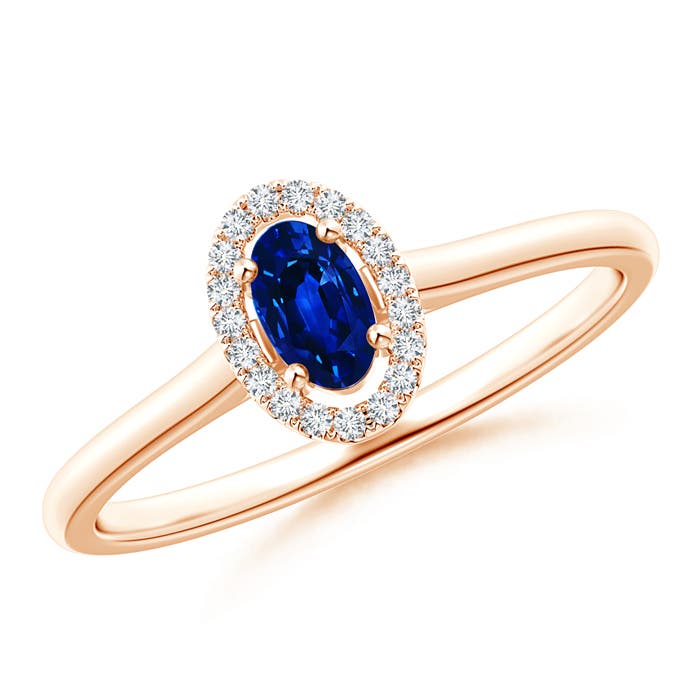 AAAA - Blue Sapphire / 0.36 CT / 14 KT Rose Gold