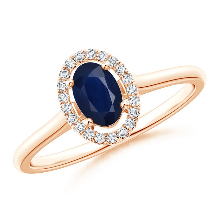 A - Blue Sapphire / 0.71 CT / 14 KT Rose Gold