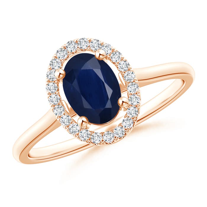 A - Blue Sapphire / 0.99 CT / 14 KT Rose Gold