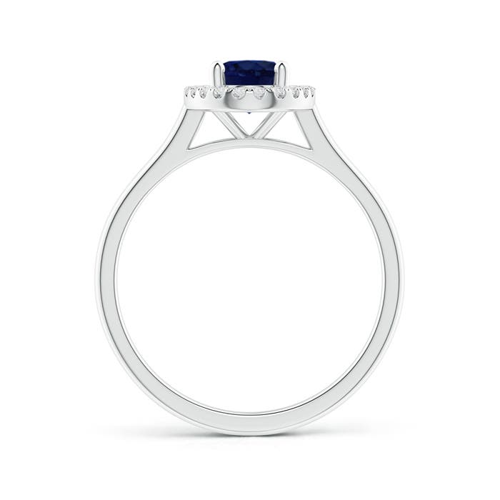 A - Blue Sapphire / 0.99 CT / 14 KT White Gold