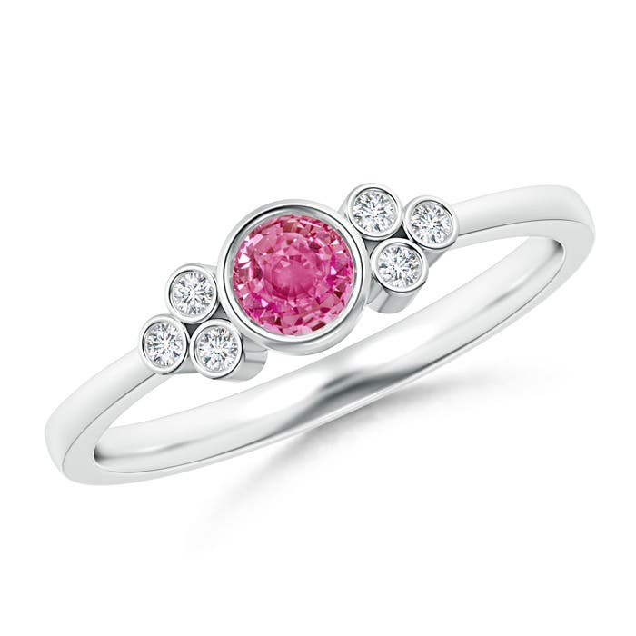 AAA - Pink Sapphire / 0.41 CT / 14 KT White Gold