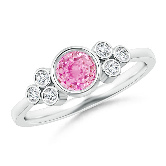 A - Pink Sapphire / 0.75 CT / 14 KT White Gold