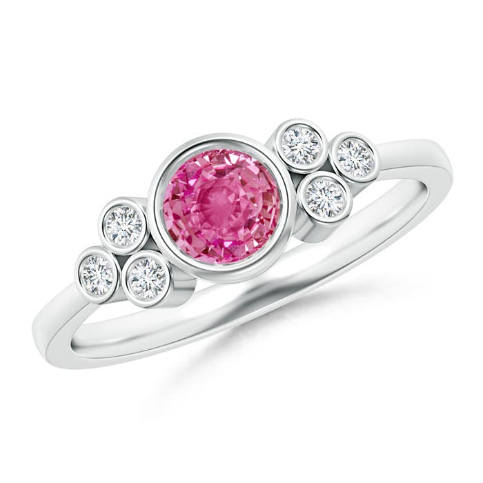 AAA - Pink Sapphire / 0.75 CT / 14 KT White Gold