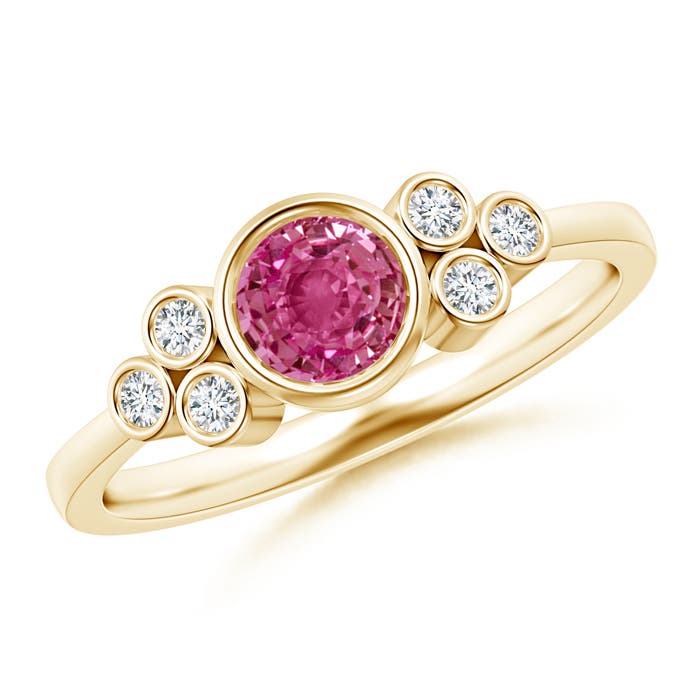 AAAA - Pink Sapphire / 0.75 CT / 14 KT Yellow Gold