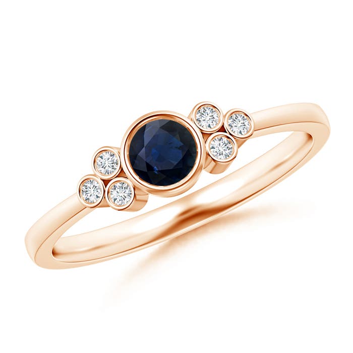 A - Blue Sapphire / 0.41 CT / 14 KT Rose Gold