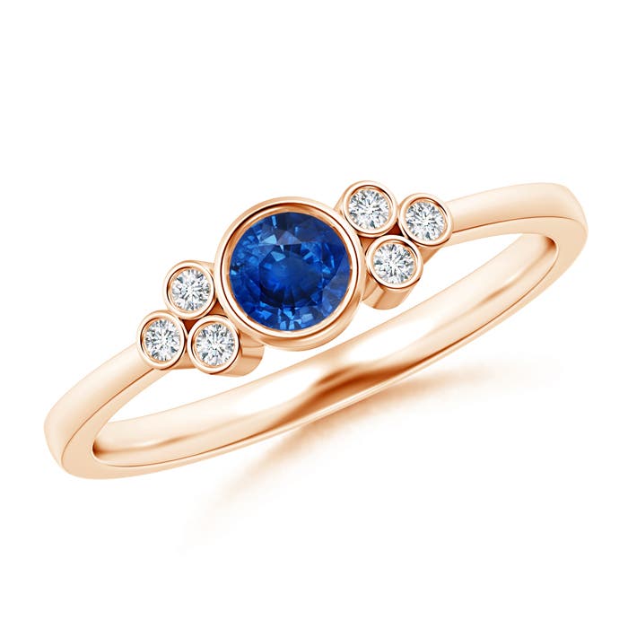 AAA - Blue Sapphire / 0.41 CT / 14 KT Rose Gold