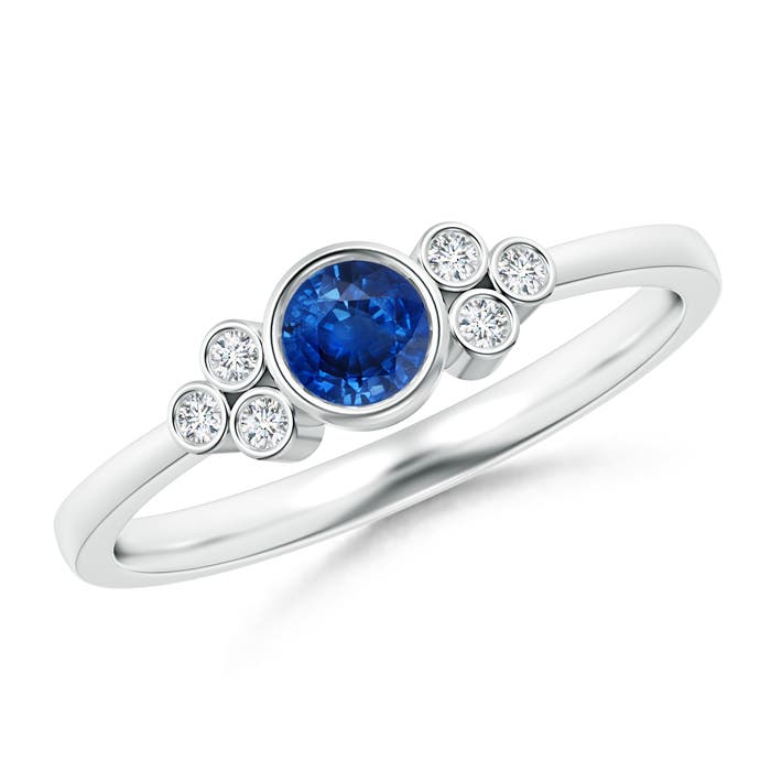 AAA - Blue Sapphire / 0.41 CT / 14 KT White Gold