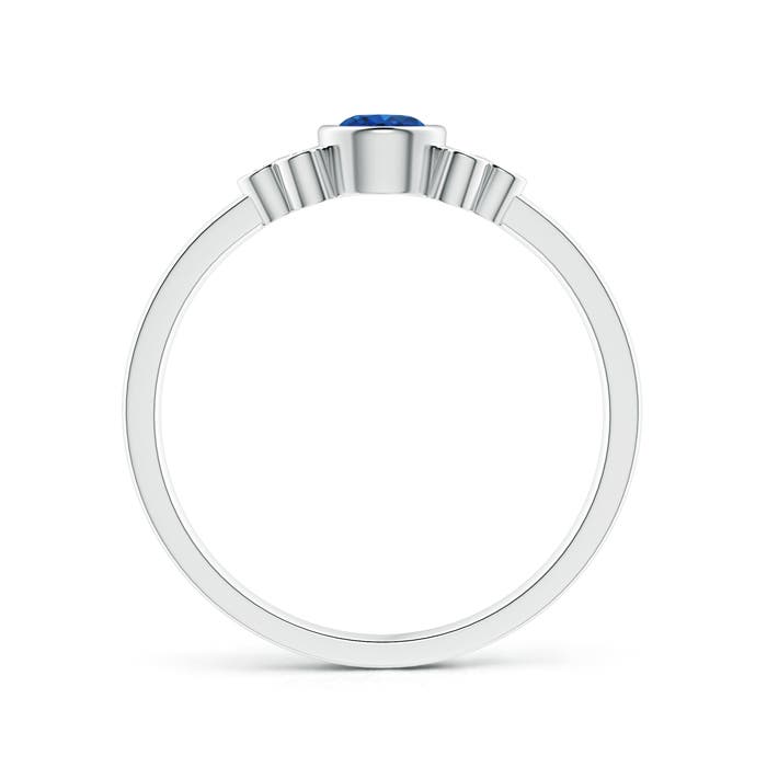 AAA - Blue Sapphire / 0.41 CT / 14 KT White Gold