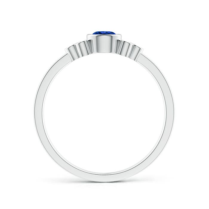 AAAA - Blue Sapphire / 0.41 CT / 14 KT White Gold