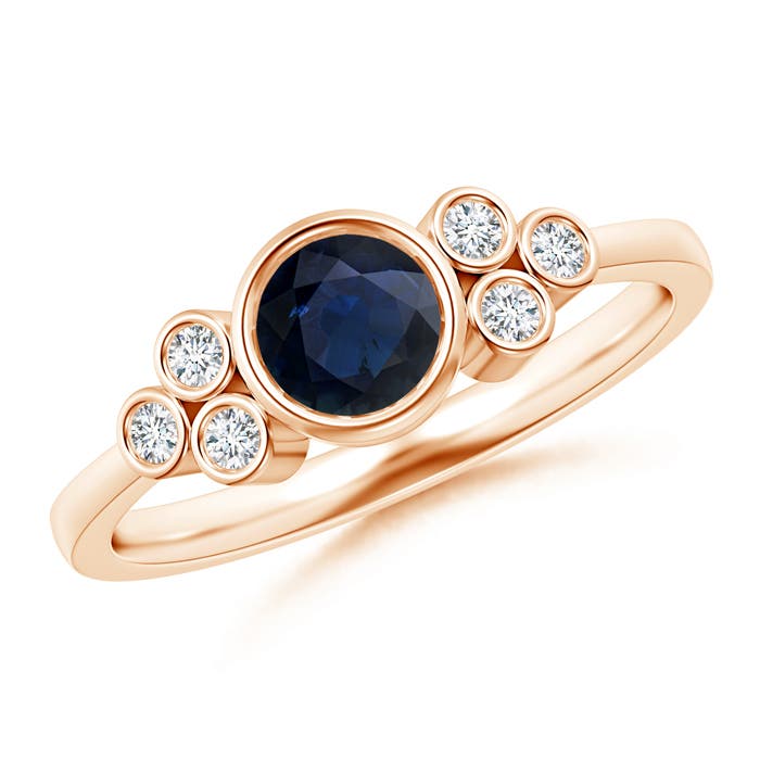 A - Blue Sapphire / 0.75 CT / 14 KT Rose Gold