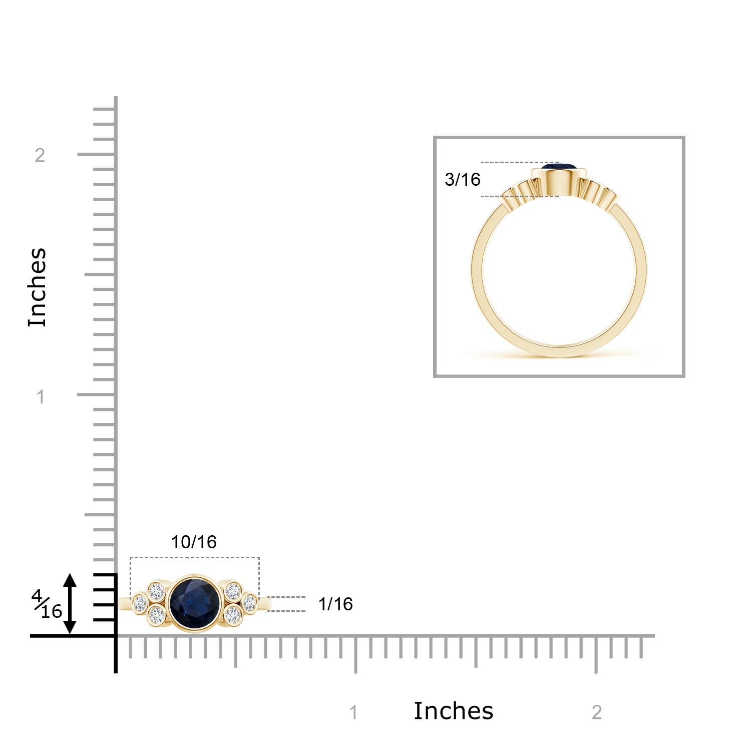 A - Blue Sapphire / 0.75 CT / 14 KT Yellow Gold