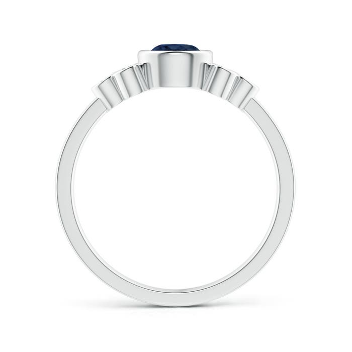 AA - Blue Sapphire / 0.75 CT / 14 KT White Gold