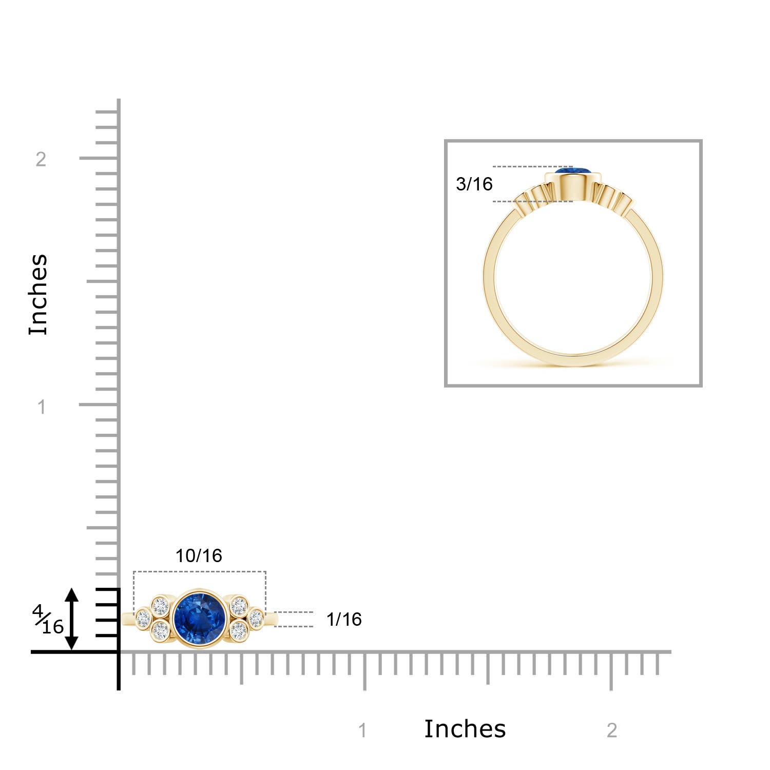 AAA - Blue Sapphire / 0.75 CT / 14 KT Yellow Gold