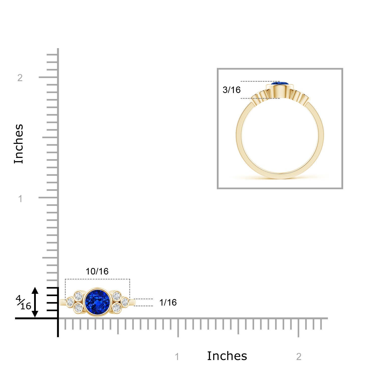 AAAA - Blue Sapphire / 0.75 CT / 14 KT Yellow Gold