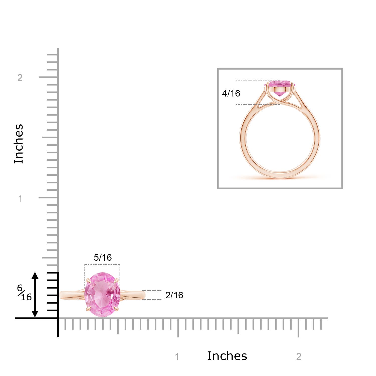 A - Pink Sapphire / 3 CT / 14 KT Rose Gold