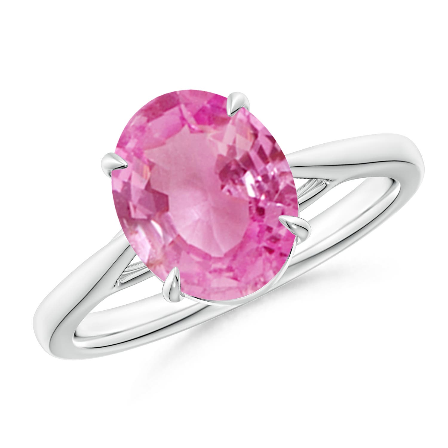 AA - Pink Sapphire / 3 CT / 14 KT White Gold