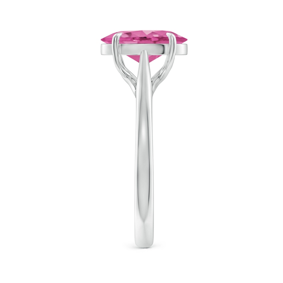 10x8mm AAA Prong-Set Oval Pink Sapphire Cathedral Solitaire Ring in P950 Platinum side-2