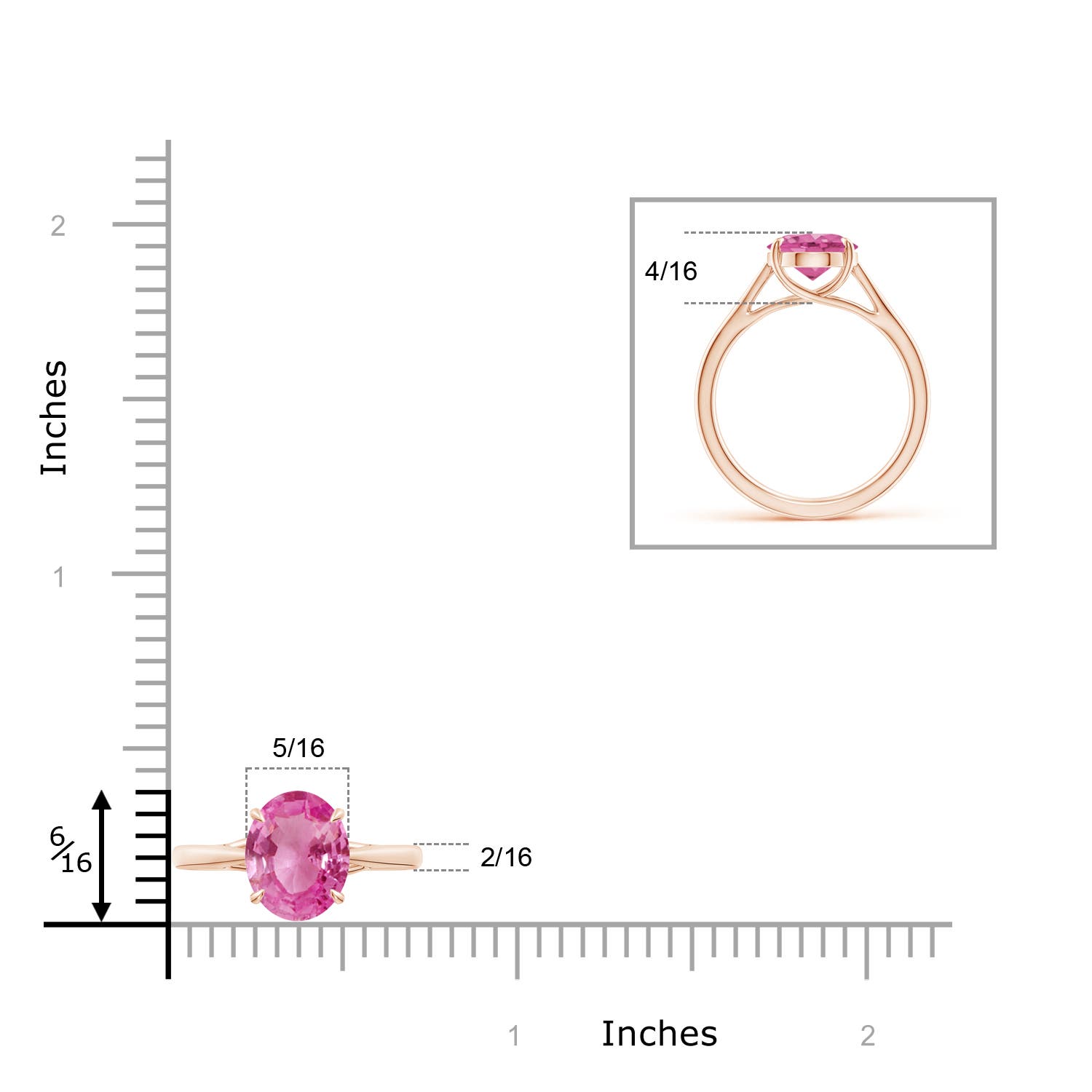 AAA - Pink Sapphire / 3 CT / 14 KT Rose Gold