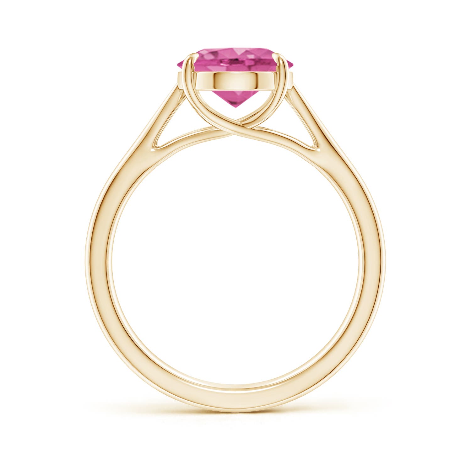 AAA - Pink Sapphire / 3 CT / 14 KT Yellow Gold