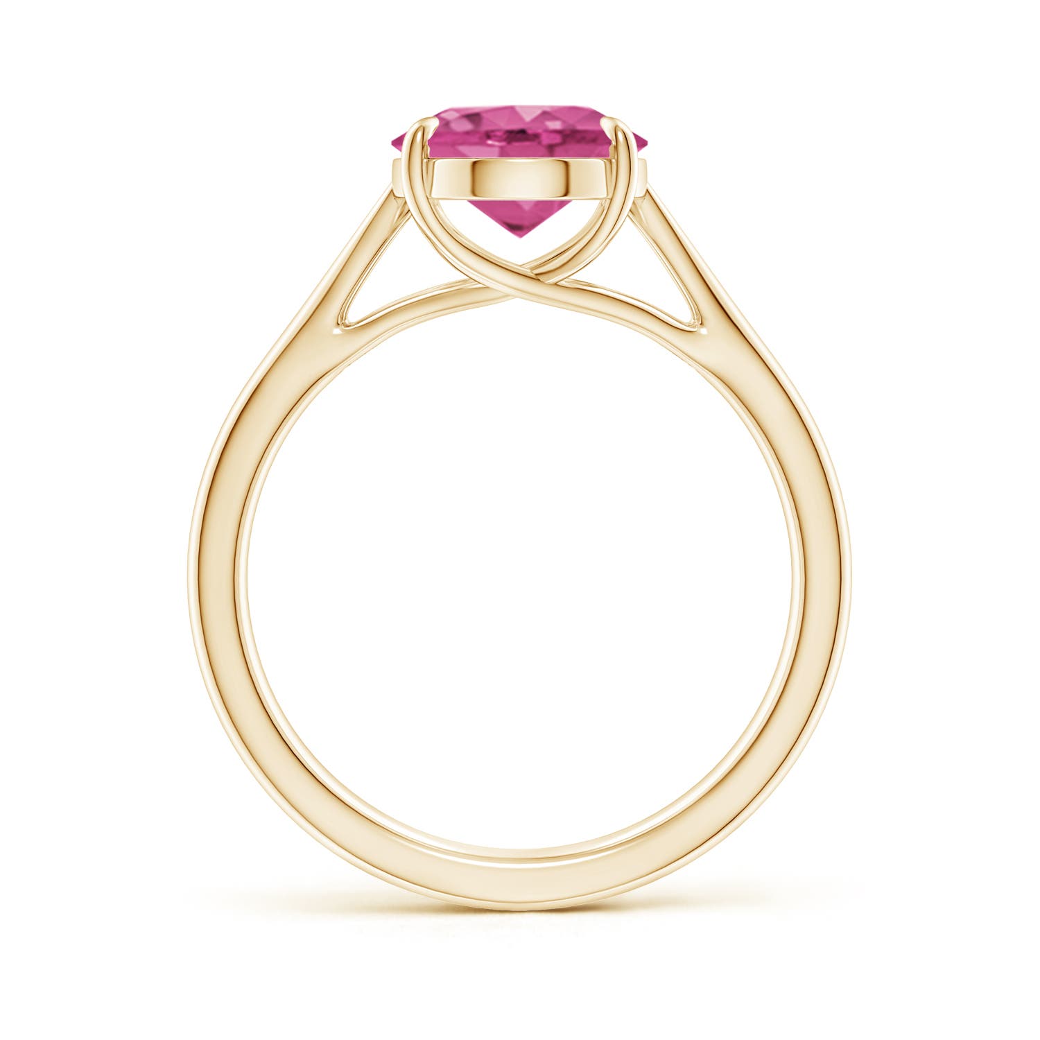 AAAA - Pink Sapphire / 3 CT / 14 KT Yellow Gold