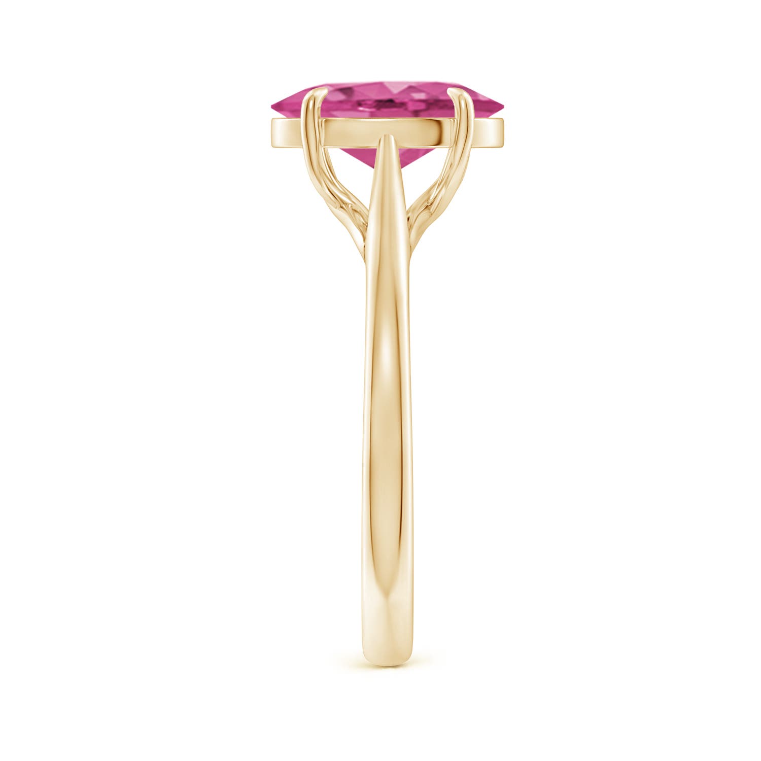 AAAA - Pink Sapphire / 3 CT / 14 KT Yellow Gold