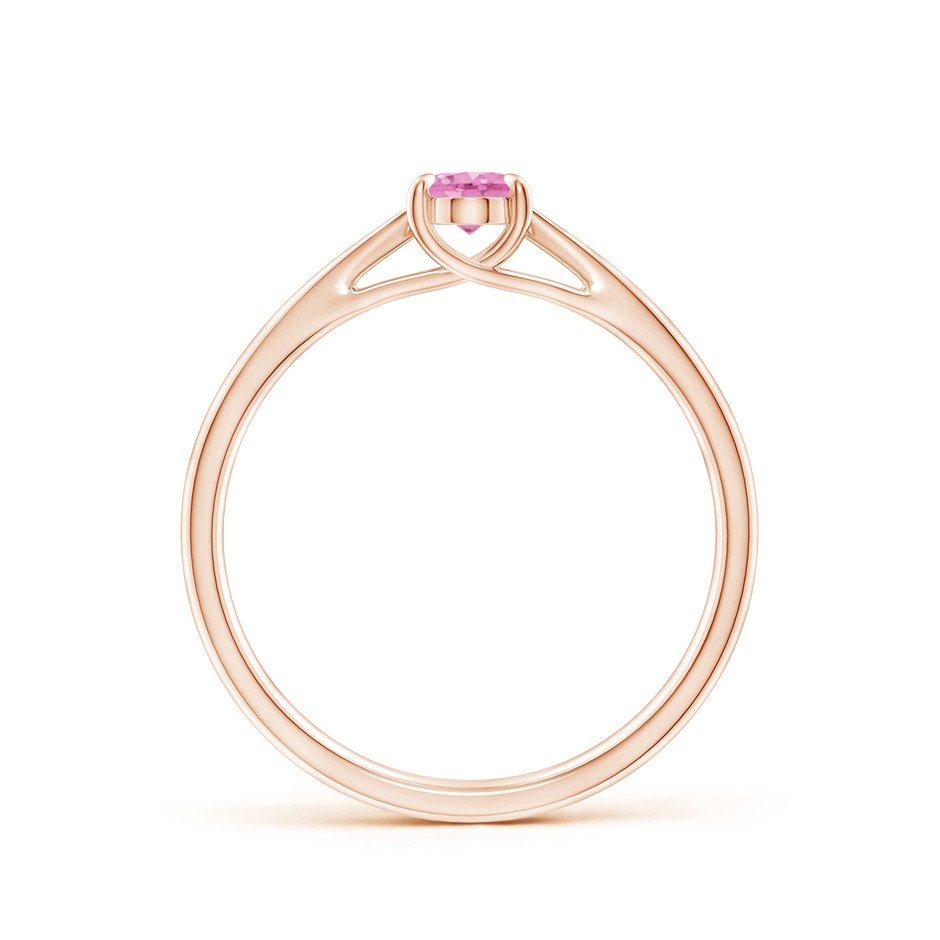 6x4mm A Prong-Set Oval Pink Sapphire Cathedral Solitaire Ring in Rose Gold side-1